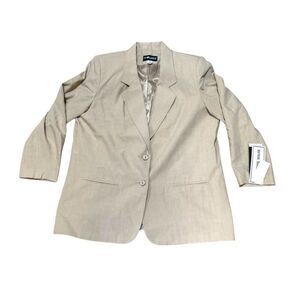 Driftwood Tan Womens Size 18W Sag Harbor Beige LS Lined Button Blazer Jacket NEW